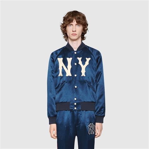 jacket with ny yankees patch gucci|Men's Jacket With Ny Yankees™ Patch In 4282 Blue.